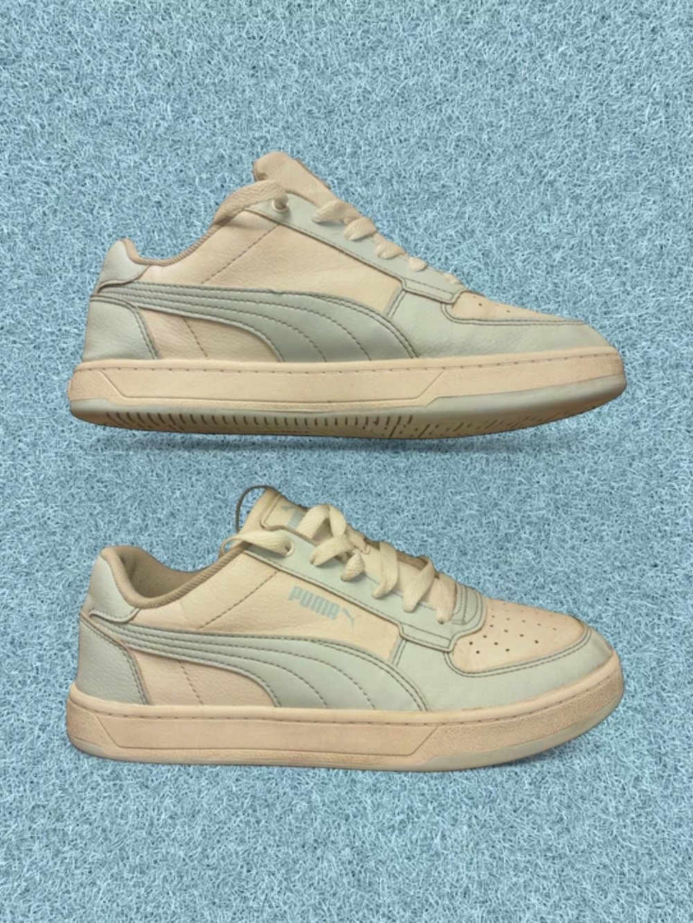 PUMA Caven 2.0 Lace Up Sneakers Light Blue / White Girls Size 5.5